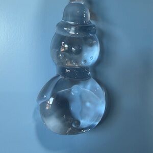 Clear Glass Snowman Ornament